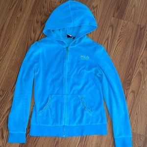 EUC old school Fila velour hoodie small